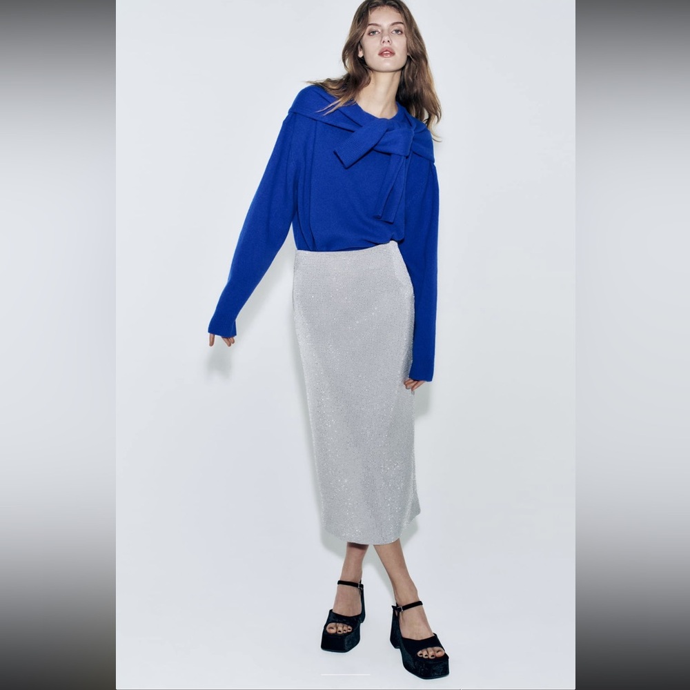 Zara shiny crystals pencil skirt Zara Woman collection